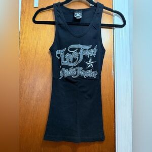 Live Fast Ride Faster Black Tank Top